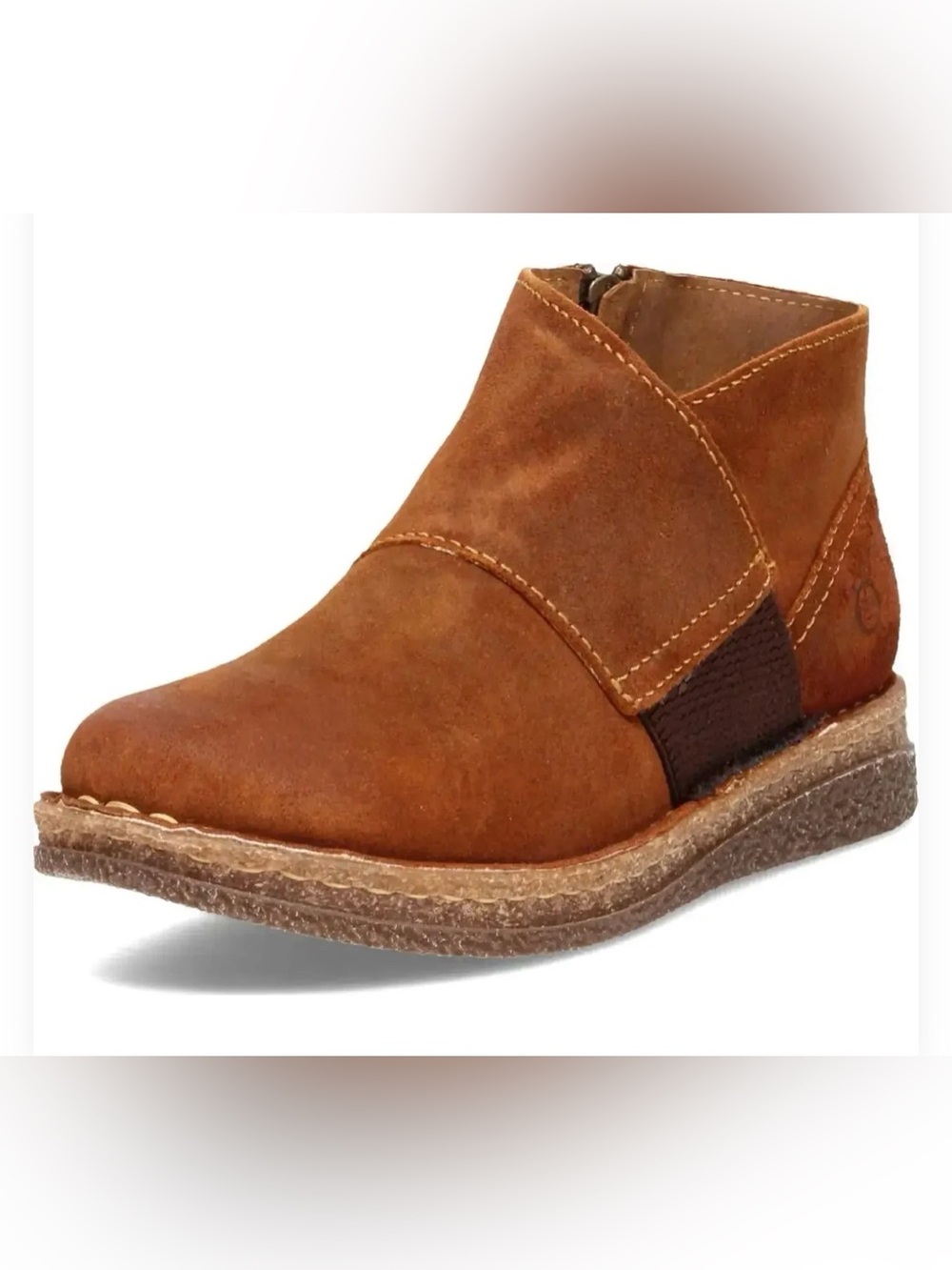 Women's Born Tora Brown Ankle Slip-On Leather Booties sz 6.5
